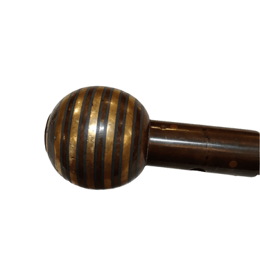 Fusta de equitación de malaca, cuero y mango de bronce Bucarest Art & Antiques