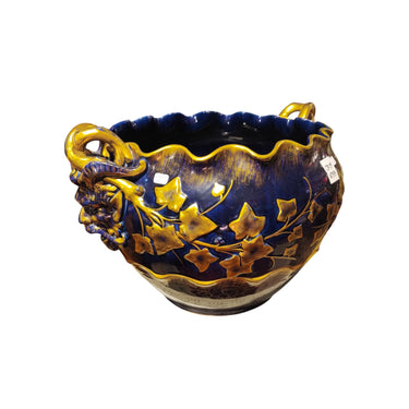 Gran Jardinera porcelana Sarreguemines Sátiros Bucarest Art & Antiques