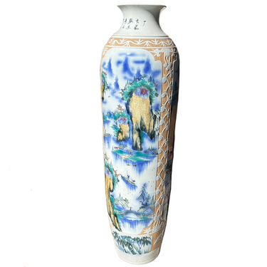 Gran jarrón chino diseño paisajes Bucarest Art & Antiques