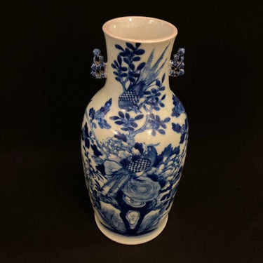 Gran jarrón chino porcelana aves y flores Bucarest Art Gallery