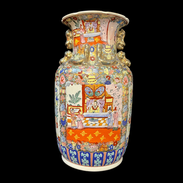 Gran jarrón de porcelana china escena 'nobleza familiar' Bucarest Art & Antiques