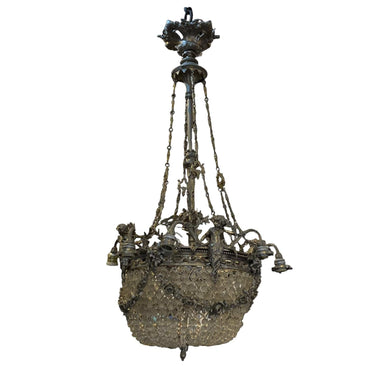 Gran lámpara de cristal antigua Luis XV Consignación