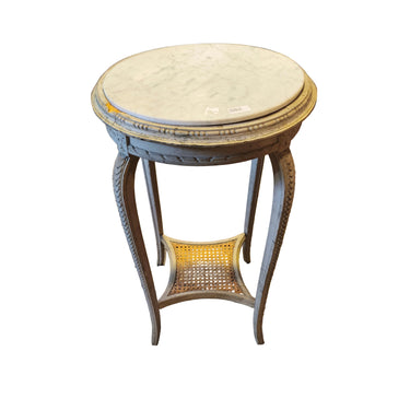Guéridon estilo Luis XVI cubierta mármol blanco Bucarest Art & Antiques