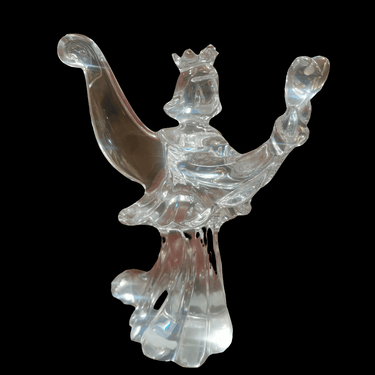 Hermosa figura de ángel con corona y corazón en sus manos de Cristal Baccarat Bucarest Art & Antiques