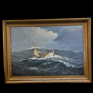 J. Sepúlveda Díaz - Óleo sobre tela ‘Velero en la tormenta’ Consignación