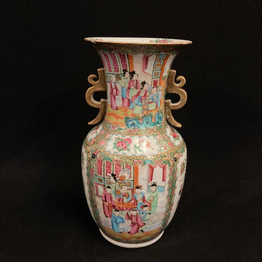Jarrón chino de porcelana Famille verte con asas | Bucarest Art Gallery Bucarest Art & Antiques