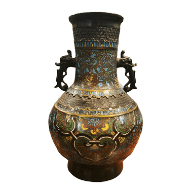 Jarrón cloissoné chino relieve intermedio Bucarest Art & Antiques