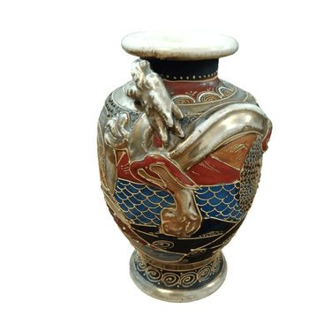 Jarrón porcelana japonesa pequeño 'dragón dorado' Bucarest Art Gallery