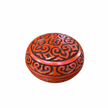 Joyero de Laca chino rojo circular | Bucarest Art Gallery Bucarest Art & Antiques