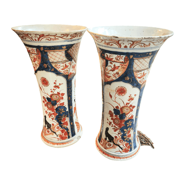 Juego de jarrones chinos antiguos porcelana 'pantera' Bucarest Art & Antiques