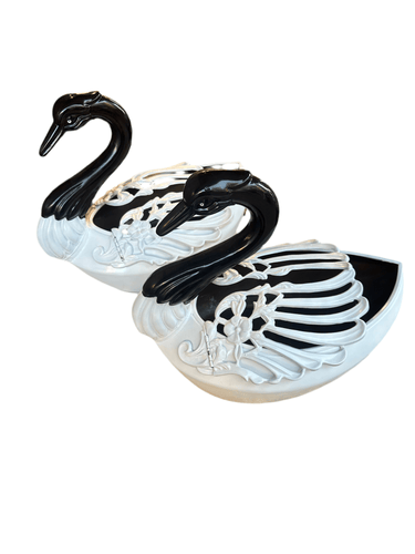 Juego de planteros de latón y estaño cisnes Bucarest Art & Antiques