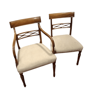 Juego de sillas y sillones ingleses estilo Edwardian Maple & Co caoba y elegantes tallados Colección Exclusiva