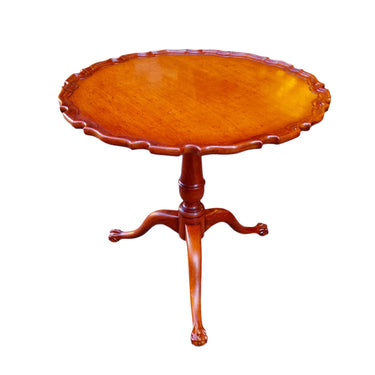 Mesa circular inglesa en caoba tres patas de pantalla Bucarest Art & Antiques