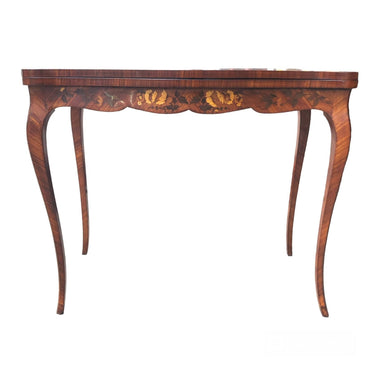 Mesa de juego marquetería rosas Bucarest Art & Antiques