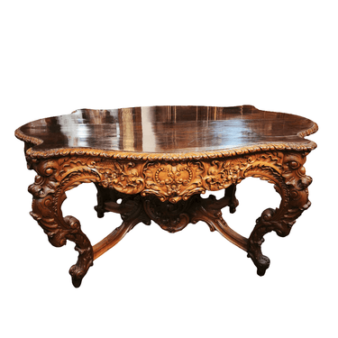 Mesa inglesa victoriana caoba tallada a mano Consignación