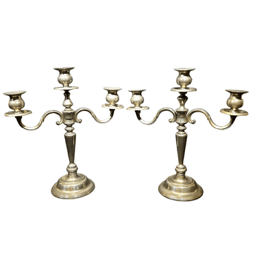 Pareja de candelabros plaqué tres luces Bucarest Art & Antiques