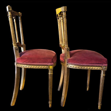 Pareja de sillas Luis XVI con baño de oro Bucarest Art Gallery
