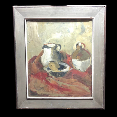 Patricia Vargas - Óleo 'Jarrones y frutero' Bucarest Art & Antiques