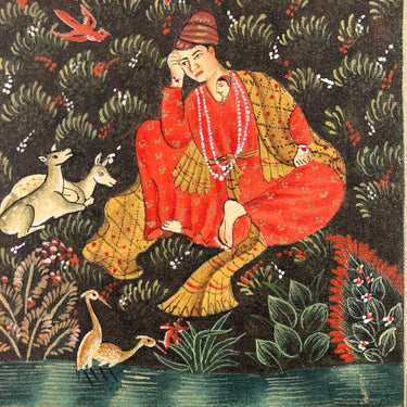 Pintura hindú - "Shahji reflexiona sobre su amada esposa Mahji" Bucarest Art Gallery