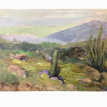 Rafael Correa – Óleo ‘Cactus y paisaje’ Consignación