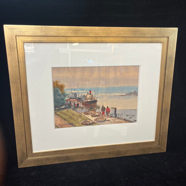 Ricardo Anwandter - Acuarela sobre papel ‘Muelle’ 1982 Bucarest Art & Antiques