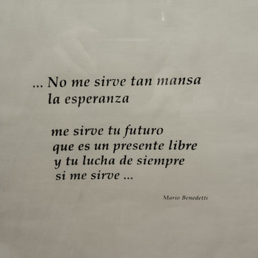 Santos Chávez - Grabado con cita de Mario Benedetti Bucarest Art Gallery