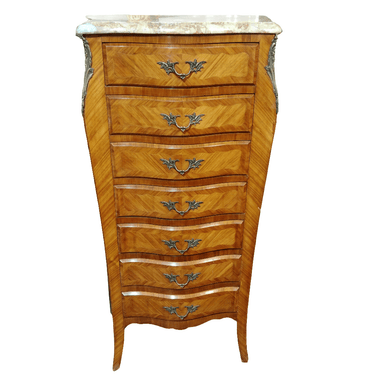 Semainier francés Luis XIV palisandro bronces y cubierta de mármol Bucarest Art & Antiques