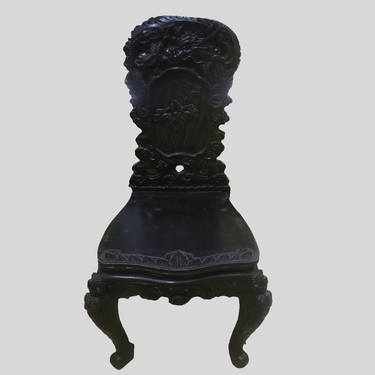Silla japonesa de madera tallada Dragón Bucarest Art & Antiques