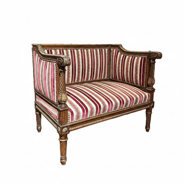 Sillon francés estilo Luís XVI tallado a mano Bucarest Art & Antiques