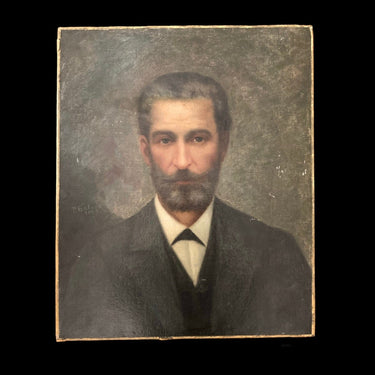 T. Galvez - Óleo "Retrato hombre antiguo" Bucarest Art Gallery