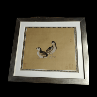 Tinta sobre seda 'Dos polluelos' Bucarest Art Gallery