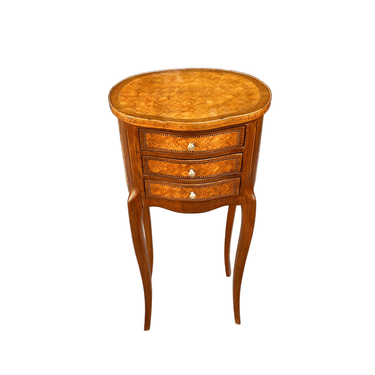Velador francés estilo Transición parquetería cabriolé y tres cajones Bucarest Art & Antiques