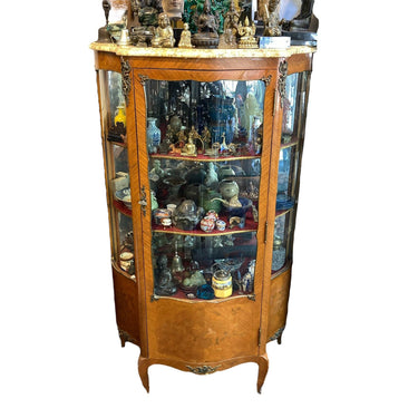 Vitrina Antigua de medio punto Luis XV bombé contra bombé y mármol | Bucarest Art Gallery Colección Exclusiva