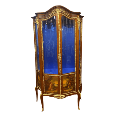 Vitrina con decoración bronces dorados pintada estilo Vernis Martin Luis XV Colección Exclusiva