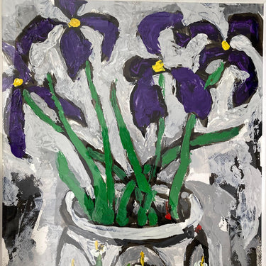 Vittorio Queirolo - Óleo "Flores violetas" Bucarest Art Gallery