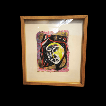 Yto Isabel Aranda - Técnica mixta con encaje 'Rostro' Bucarest Art & Antiques