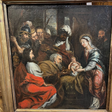 Anónimo - Óleo sobre madera ‘Nacimiento del niño Jesús’ Bucarest Art & Antiques
