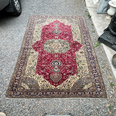 Alfombra persa Tabriz con medallón central 300x202cm