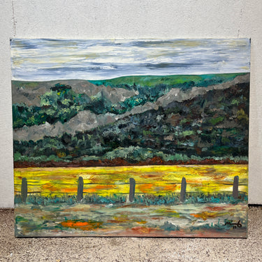 Luis Márquez - Óleo sobre tela paisaje de carretera 2013 Bucarest Art & Antiques