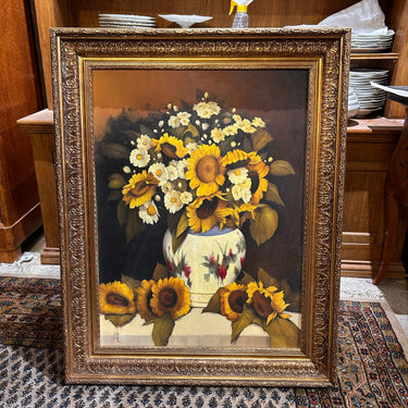 Marcelo Cuevas - Óleo sobre tela Bodegón ‘Margaritas y girasoles’ Bucarest Art & Antiques