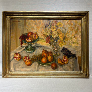 Carlos Pedraza - Óleo sobre tela Bodegón 'Flores y granadas'