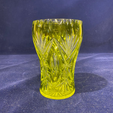 Florero art déco cristal Val Saint Lambert amarillo años 60