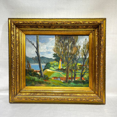 Arturo Pacheco Altamirano - Óleo sobre tela 'Casas en las colinas'
