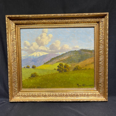 Benito Ramos Catalán - Óleo sobre tela 'Colinas frente a la cordillera'