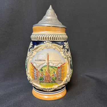 Shopero de porcelana alemán pequeño tamaño 'María Theresien-platz, Innsbruck' Bucarest Art & Antiques