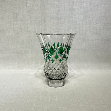 Jarrón Art Déco cristal Val Saint Lambert verde años 50.