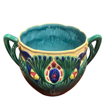 Jardinera en mayólica francesa “Orquideas” estilo Art Deco inicios s.XX Bucarest Art & Antiques