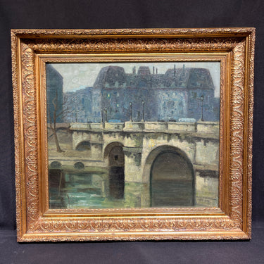 Darío Contreras - Óleo sobre tela 'Pont Neuf' París 1954