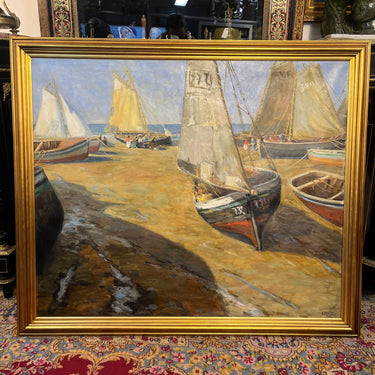 Arturo Pacheco Altamirano - Óleo sobre tela 'Encuentro en la costa' 1938