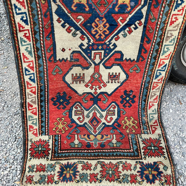 Alfombra pasillo caucasiana Kazak 250 cm x 90 cm